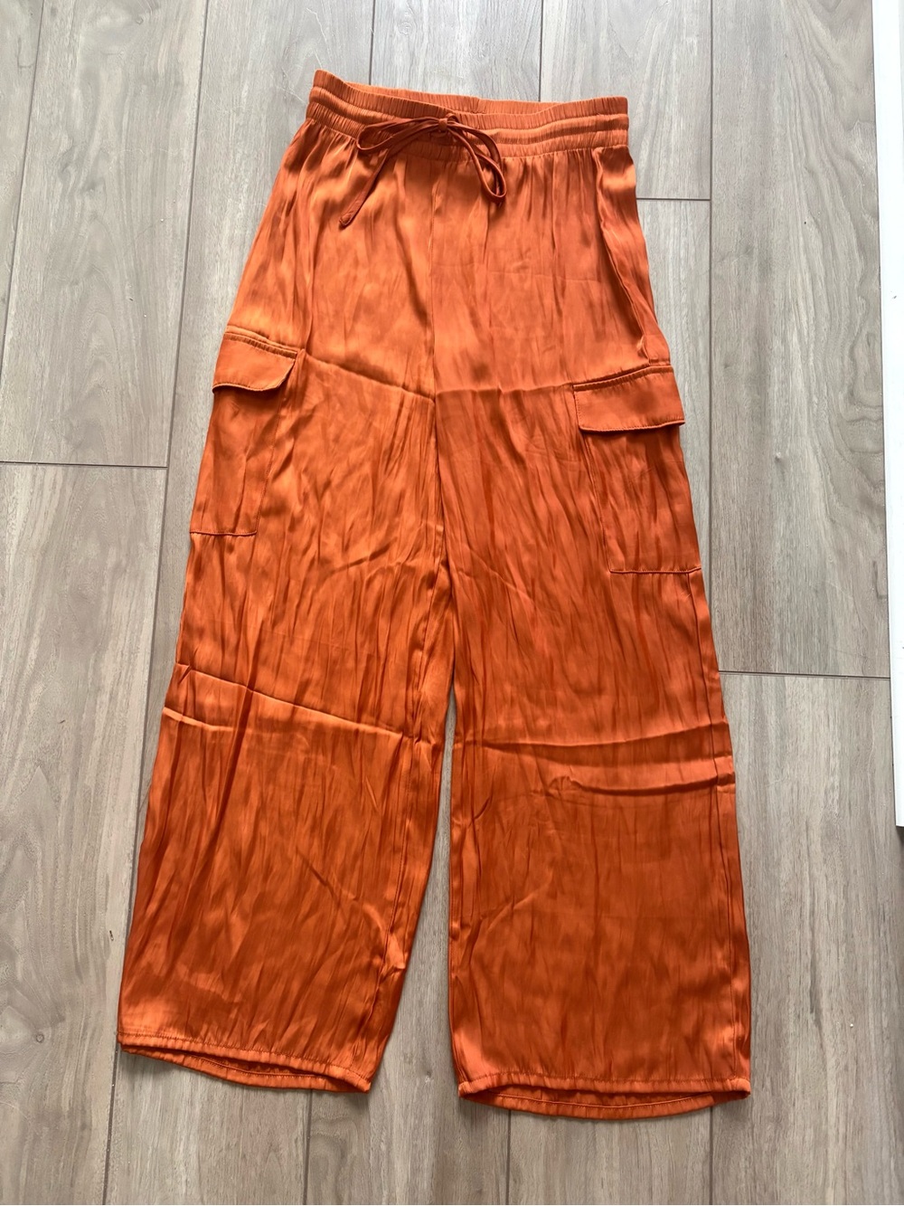 Rachel Zoe Satin Wide-Leg Cargo Pants